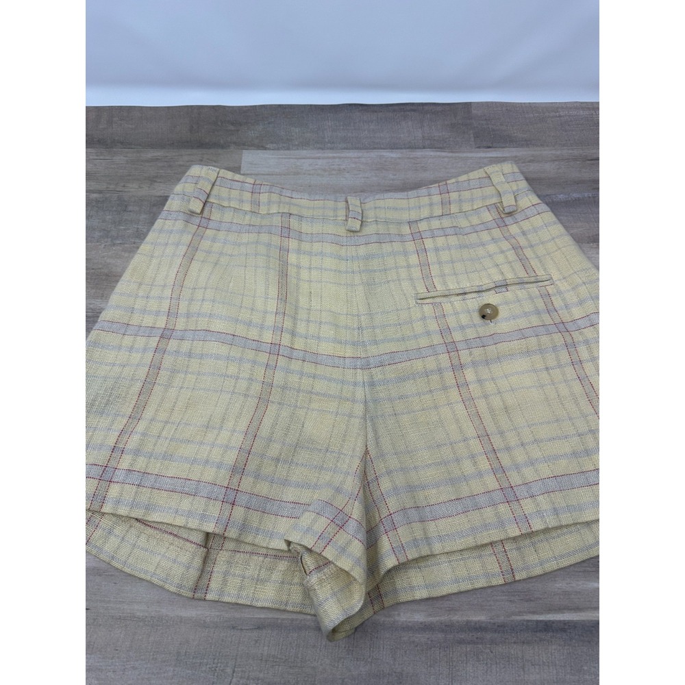 Isabel Marant Yellow Plaid Jean Shorts - Picture 2 of 10
